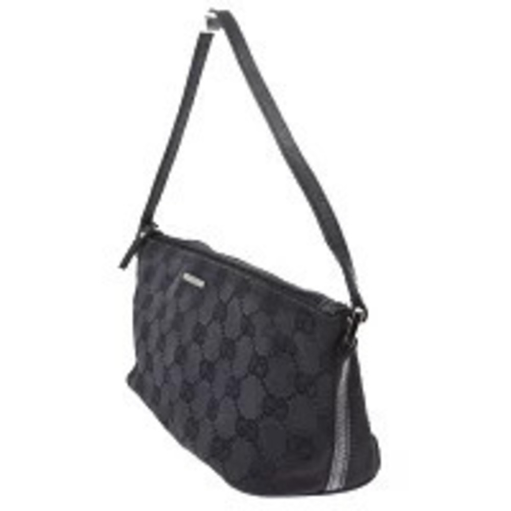 Gucci black canvas Handbag leather GG Black